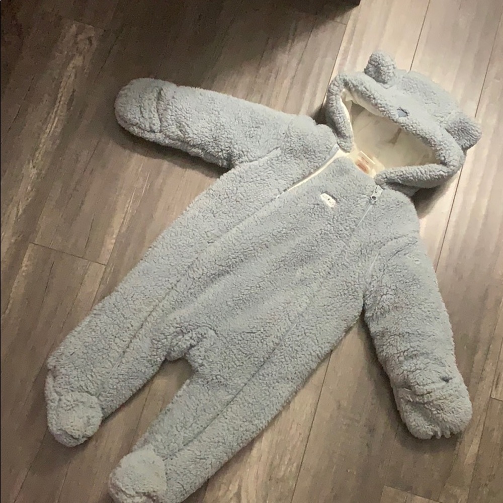 Grey fuzzy suit for baby 9-12 months